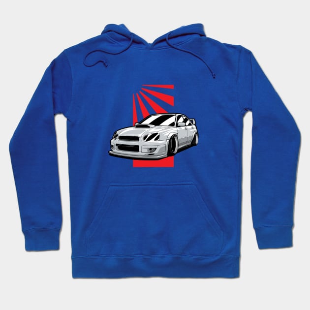 White Impreza WRX STI JDM Stance Hoodie by KaroCars